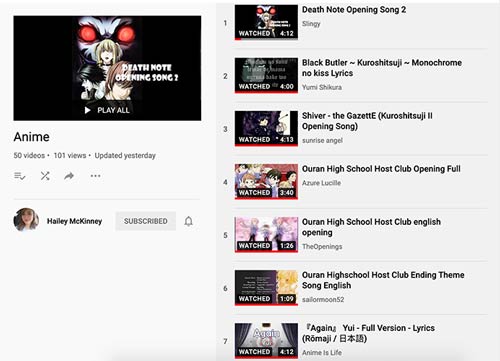 anime song playlist